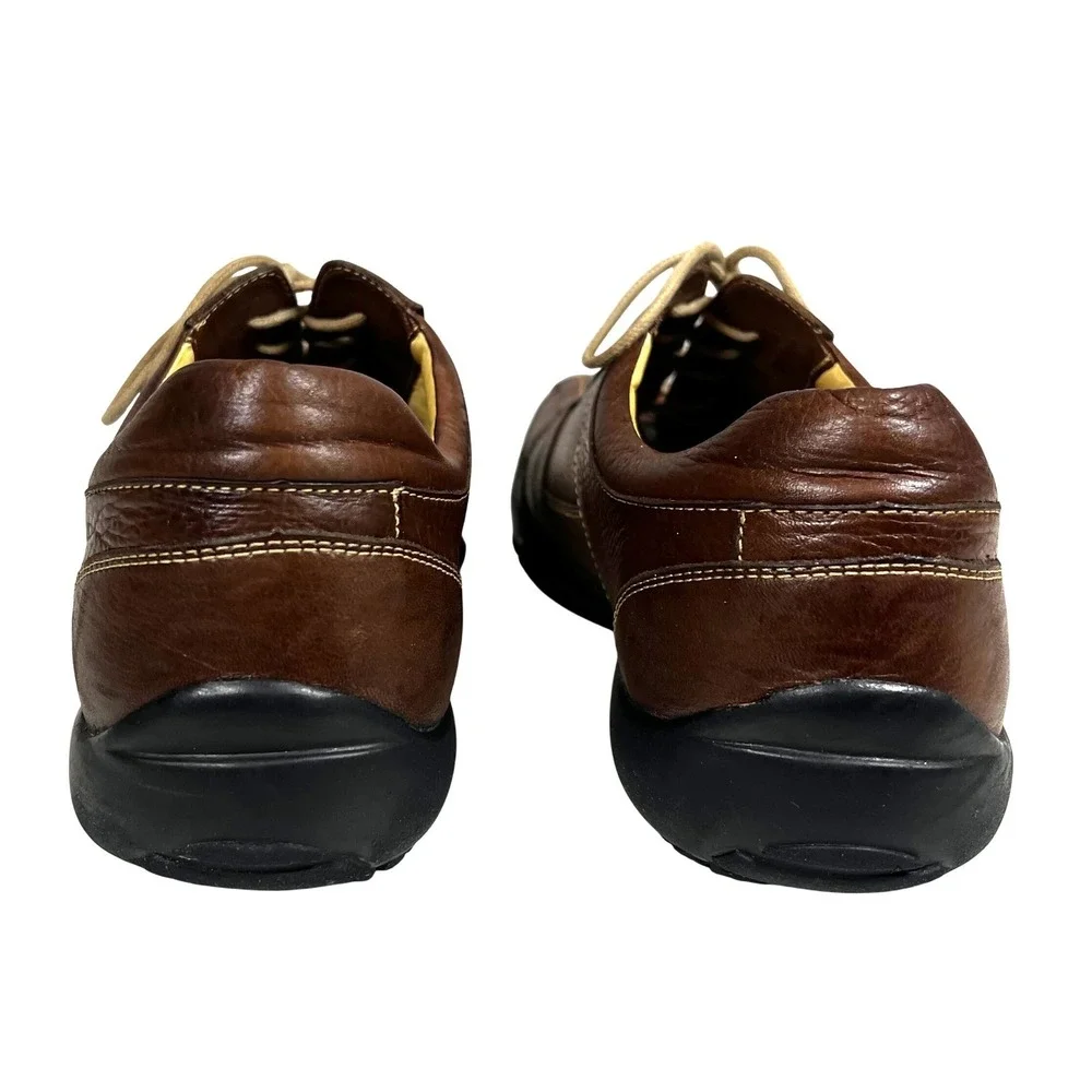 Sandro Moscoloni Mens 11 Brown Leather Lace Up Casual Shoes Bike Toe Comfort
